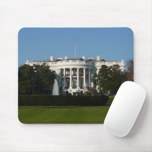 Kerstwit huis voor Feestdagen Washington DC Muismat (Met muis)