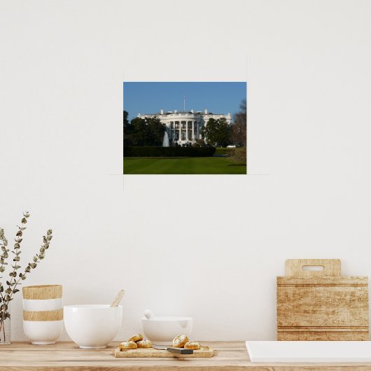 Kerstwit huis voor Feestdagen Washington DC Poster (Keuken)