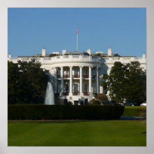 Kerstwit huis voor Feestdagen Washington DC Poster