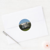 Kerstwit huis voor Feestdagen Washington DC Ronde Sticker (Envelop)