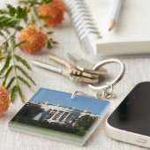 Kerstwit huis voor Feestdagen Washington DC Sleutelhanger (Voorkant Rechts)