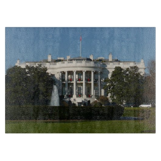 Kerstwit huis voor Feestdagen Washington DC Snijplank (Voorkant)