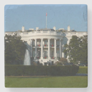 Kerstwit huis voor Feestdagen Washington DC Stenen Onderzetter