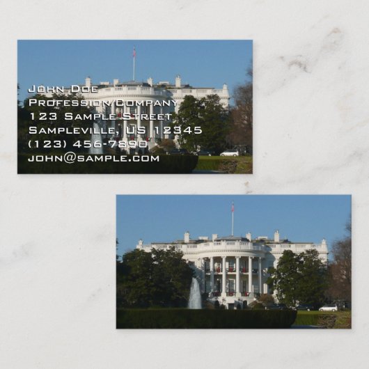 Kerstwit huis voor Feestdagen Washington DC Visitekaartje (Voorkant / Achterkant)