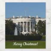 Kerstwit huis voor Feestdagen Washington DC Wijn Etiket (Enkel label)
