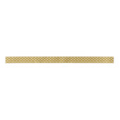 Kerstwit poka Dot Ribbon op Gold Satijnen Lint (Voorkant)