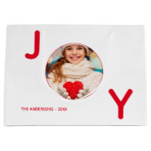 Kerstwit rood, foto eenvoudig minimalistisch groot cadeauzakje (Voorkant)