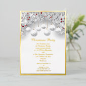 Kerstwit Sneeuwballen Echte Folie  Folie Feestdagenkaart (Staand Voorkant)