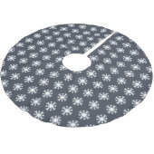 Kerstwit Snowflake Patroon Donkerblauw Kerstboom Rok (Gekanteld)