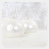 Kerstwitte achtergrond vierkante sticker (Voorkant)