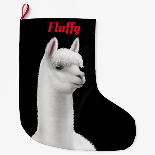 Kerstwitte Alpaca  stopzetting Grote Kerstsok (Voorkant)