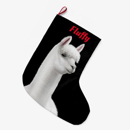 Kerstwitte Alpaca stopzetting Grote Kerstsok (Voorkant (Hangend))
