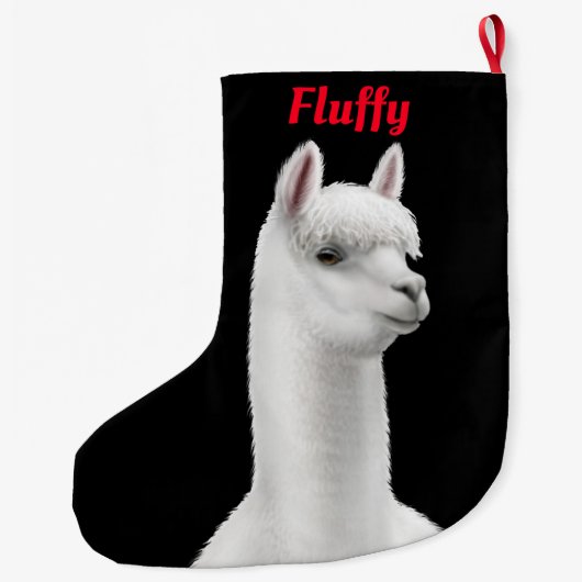 Kerstwitte Alpaca  stopzetting Grote Kerstsok (Achterkant)