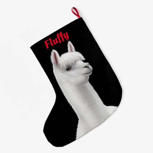 Kerstwitte Alpaca stopzetting Grote Kerstsok (Achterkant (Hangend))