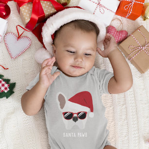 kerstwitte Baby Bulldog Romper