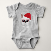 kerstwitte Baby Bulldog Romper (Voorkant)