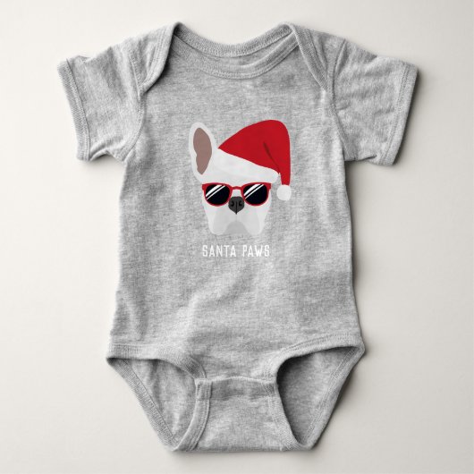 kerstwitte Baby Bulldog Romper (Voorkant)