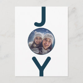 Kerstwitte blauwe fotokaart briefkaart