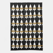 Kerstwitte bomen Bows Kitchen Towels Black Theedoek (Verticaal)