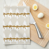 Kerstwitte bomen met Bows Kitchen Towels Theedoek (Quarter Fold)