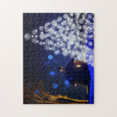 Kerstwitte boom legpuzzel (Verticaal)