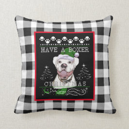kerstwitte boxer Dog Kussen