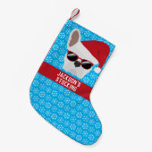 Kerstwitte Bulldog Kleine Kerstsok (Voorkant (Hangend))