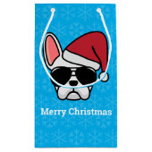 Kerstwitte Bulldog Small Gift Bag Klein Cadeauzakje (Achterkant)