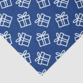 Kerstwitte Cadeaus met blauwe achtergrond Tissuepapier (Detail)