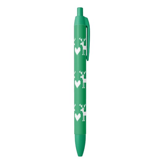 KerstWITTE DEERS Blauwe Inkt Pen (Achterkant (Verticaal))