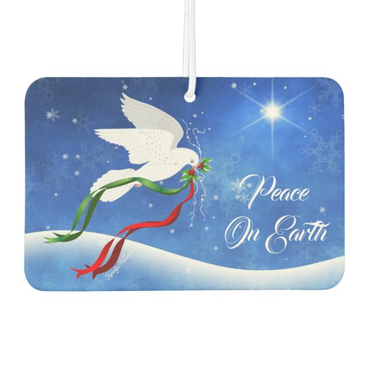 Kerstwitte dove Air Freshener Luchtverfrisser (Voorkant)