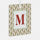 Kerstwitte dove Initiaal Vredesliefhebber Metalen Ornament (Voorkant Rechts)