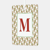 Kerstwitte dove Initiaal Vredesliefhebber Metalen Ornament (Voorkant links)