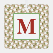 Kerstwitte dove Initiaal Vredesliefhebber Metalen Ornament (Voorkant)