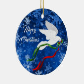 kerstwitte dove keramisch ornament (Rechts)