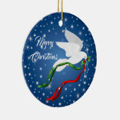 kerstwitte dove keramisch ornament (Rechts)