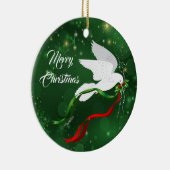 kerstwitte dove keramisch ornament (Rechts)