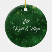 kerstwitte dove keramisch ornament (Achterkant)