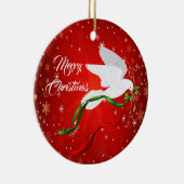 kerstwitte dove keramisch ornament (Rechts)