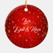 kerstwitte dove keramisch ornament (Achterkant)