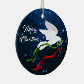 kerstwitte dove keramisch ornament (Rechts)