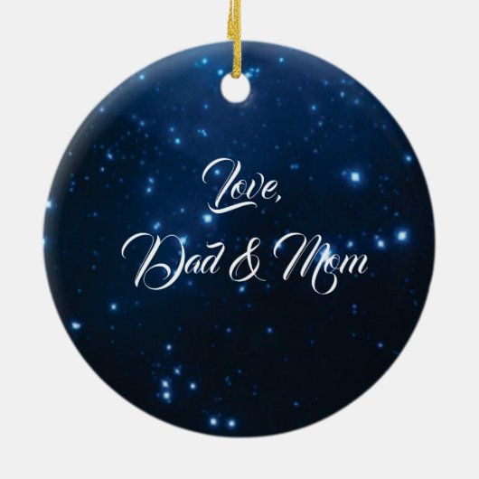 kerstwitte dove keramisch ornament (Achterkant)