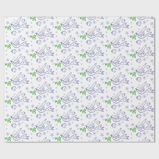 Kerstwitte dove op aarde cadeaupapier (Vlak)