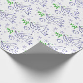 Kerstwitte dove op aarde cadeaupapier (Hoek)