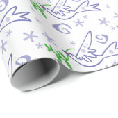 Kerstwitte dove op aarde cadeaupapier (Rol Hoek)