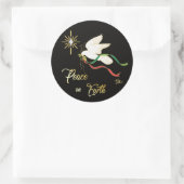 kerstwitte dove ronde sticker (Tas)
