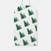 Kerstwitte groene dennenboom minimaal cadeaulabel (Achterkant)