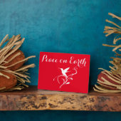 Kerstwitte Hummingbird Peace on Earth Fotoplaat (Zijkant)