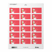 Kerstwitte kat en muis Sticker Gift Label (Full Sheet)