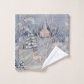 Kerstwitte kerk Deer Sparking Snow Bad Handdoek (Wasdoekje)